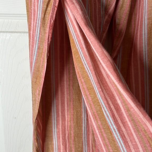 DREW Emerson Wide Split Leg Strapless Linen Blend Striped Romper Size Small - Picture 7 of 16